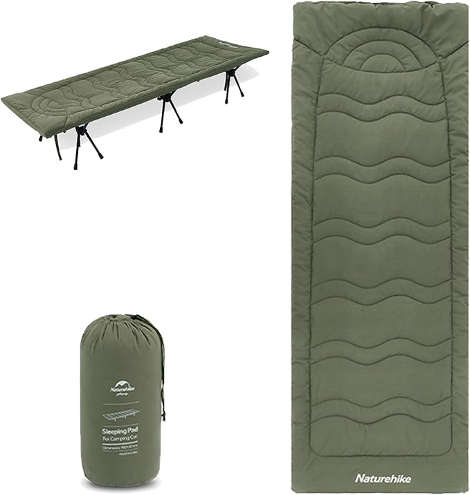 Naturehike Sleeping Mattress Pad for Camping Cot, Portable Cotton Sleeping Cot Pads, Foldable Bed for Adults, Cot Mattress Topper for Hiking, Picnic, Tent, Travel