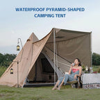 Outdoor Pyramid-Shaped Camping Tent Fully Automatic Tent Oxford Cloth Waterproof Backpacking Tent