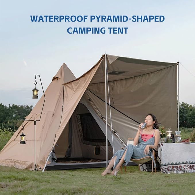 Outdoor Pyramid-Shaped Camping Tent Fully Automatic Tent Oxford Cloth Waterproof Backpacking Tent
