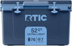 RTIC Ultra-Light 52 Quart Hard Cooler Insulated Portable Ice Chest Box for Beach, Drink, Beverage, Camping, Picnic, Fishing, Boat, Barbecue, 30% Lighter Than Rotomolded Coolers