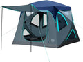 TIMBER RIDGE Camping Tent, 4 Person Instant Pop Up Hub Tent with 8 Windows, Easy 60 Second Setup, Weather Resistant Family Cabin Tents with Rain Fly for Camping, Hiking, Outdoor Travel