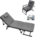 Camping Cot Bed and Chair Integrated, Cots for Camping Five Adjustable Levels, Camping Cots Bring a Blanket Without Taking up Space(Black)