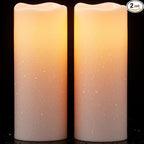 Wondise Large Solar Powered Candles Outdoor Waterproof IP65 Rechargeable LED Candles Battery Operated Dusk to Dawn Plastic for Camping Patio Porch Lanterns(2 Pack, 4" D x 10" H)