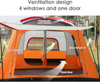 Outdoor Tent, Camping Tent 6 Person, Family Tents for Camping Waterproof, Tent with Living Room and Separate Rooms, 4 Season Tents Big Family Shelter