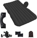 Car Air Mattress, Inflatable SUV Truck Camping Mattress for Back Seat, Thickened Travel Car Bed Sleeping Pad with Inflatable Pier Air Pump 2 Pillows (Black)
