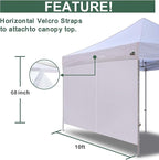 Eurmax USA Instant Canopy SunWall Canopy Middle Zipper Wall for Easy Entry and Exit Sidewall for Pop Up Canopy Tent,1 Pack Sidewall Only (10Ft×5.6Ft,Forest Green)