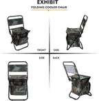 LEADALLWAY Fishing Chair with Cooler Bag Compact Fishing Stool Foldable Camping Chair