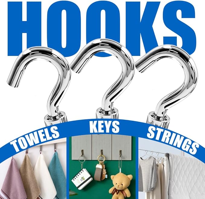 Camping Tent Hooks - 5 Hooks & 5 Rings Outdoor Magnet Clip Hanger