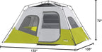 CORE Instant Cabin Tents | 6 Person / 9 Person / 10 Person / 12 Person Family Cabin Multi Room Pop Up Tents Car Camping | Included Storage Pockets for Camping Accessories