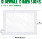 Clear Canopy Sidewalls for 10x10 Pop Up Tent, Transparent Window Curtain Cloth, 8 Mil PVC Enclosure Fabric with Zipper, Khaki(3Pack Sidewalls Only, Not Included Frame&Top)