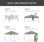Best Choice Products 10x10ft Pop Up Canopy Tent with Sidewall, 1 Person 1 Minute Set Up, Carry Case, 4 Weight Bags - Sage Green