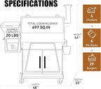 Z GRILLS 2025 Pellet Grill & Smoker with PID 3.0 Controller, Dual-walled Insulation, Meat Probes, Huge Storage, Hopper Clean-out including Grill Cover and More