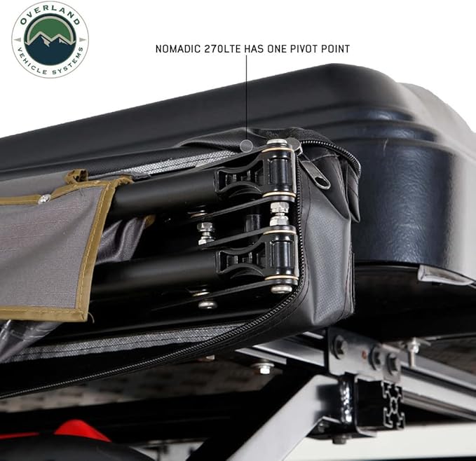 Overland Vehicle Systems HD Nomadic 270 LTE Passengers Side Awning | Dark Gray | Includes Black Travel Cover | 19689909