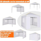 COBIZI 10x10 Canopy Tent with Sidewalls and Mesh Windows 2.0,10x10 Pop up Tent for Parties,Commercial Instant Canopies with Heavy Duty Bag,White Gazebo for Outdoor Activities
