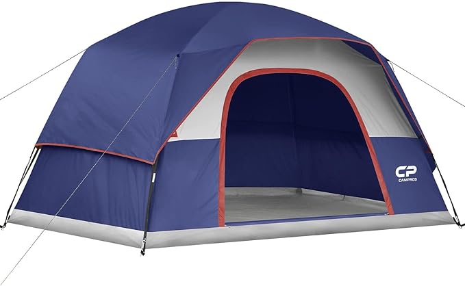 Tents for Camping 6 Person Tent Waterproof Windproof Double Layer Family Camping Tent, Easy Setup Dome Tent with Large Mesh Windows & Wider Door for Outdoor Camping & Hiking