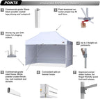 ABCCANOPY Easy Pop Up Canopy Tent with Sidewalls 8X12 Commercial -Series, White