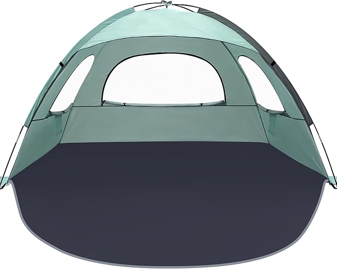 NXONE Beach Tent Sun Shelter with UPF 50+ UV Protection, Lightweight Easy Setup Portable Beach Canopy for Family, Large Space for Beach, Camping & Outdoor, 3/4/6 Person