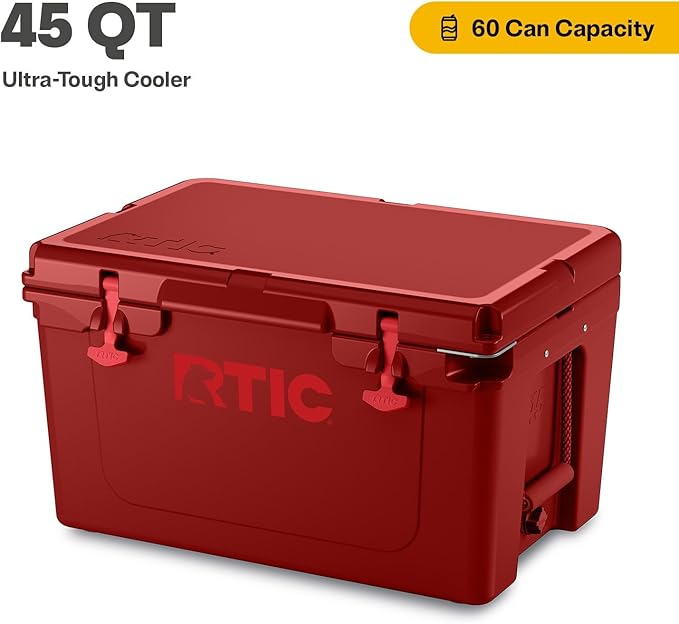 RTIC Ultra-Tough Cooler Hard Insulated Portable Ice Chest Box for Beach, Drink, Beverage, Camping, Picnic, Fishing, Boat, Barbecue