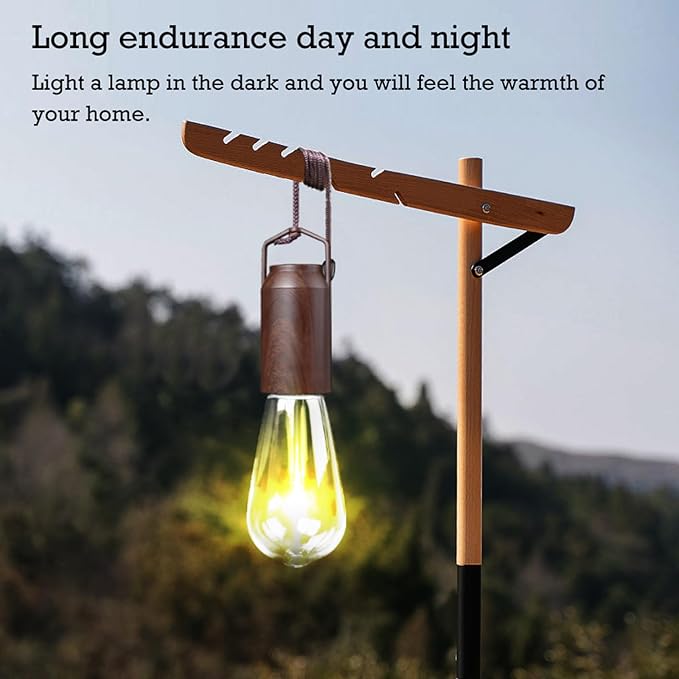 4 Pack Rechargeable Warm Tent Hanging Light Bulb,Portable Outdoor Vintage LED Camping Light,Pendant Hurricane Emergency Lighting Lantern for Hiking Backpacking Fishing Outage Power Failure