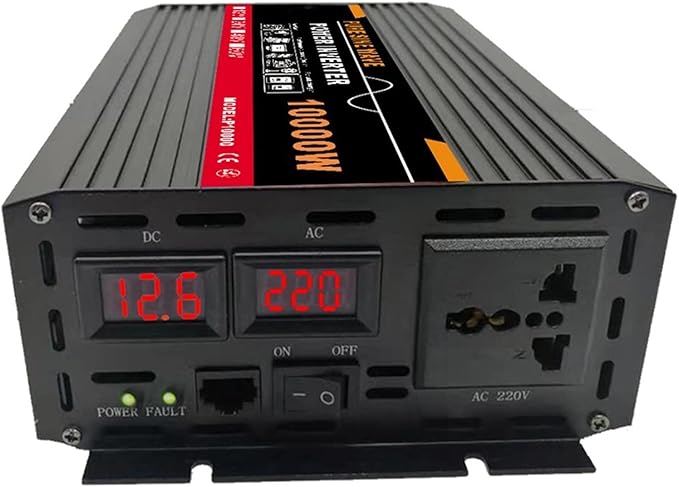 10000W Pure Sine Wave Power Inverter DC 12V 24V 48V 60V to AC 220V for Solar System Solar Panel Home Outdoor RV Camping (Color : 10000w, Size : 60-220v)