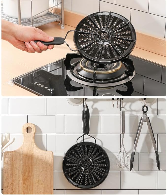 7.5 Inch Colombian Budare Arepa Grill - Stovetop & Gas Stove Compatible, Perforated Design for Crispy Arepas/Tostadas/Flatbreads, Durable Arepera for Indoor/Outdoor Camping