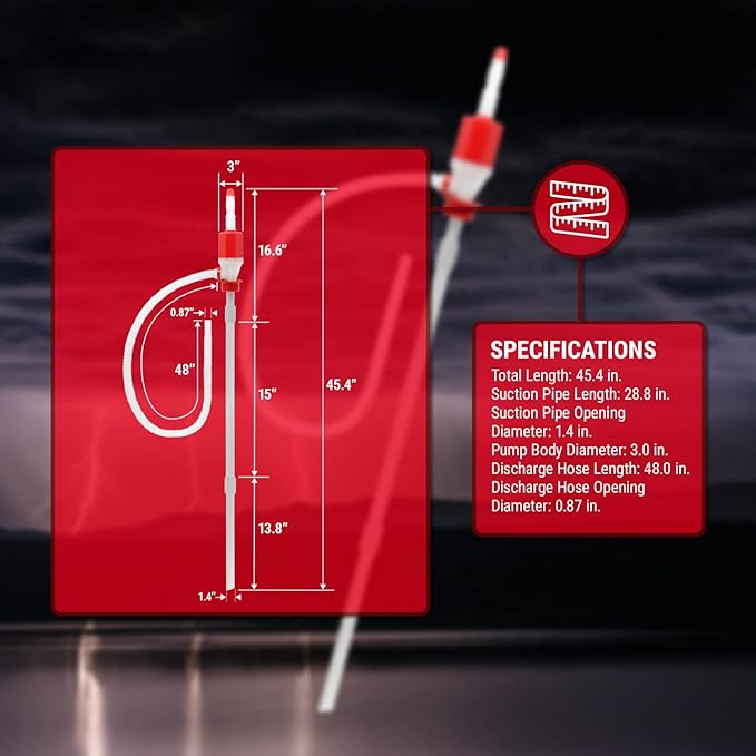 TERA PUMP Food Grade (BPA-Free) Emergency Disaster Pump for Drinking Water, Hurricane Survival, Emergency Water Storage, Drinking Water Storage, Wildfire Kit, Tornado Kit