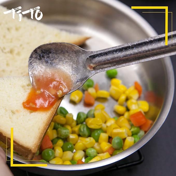 TiTo Titanium Long Handle Spork and Spoon Eco-Friendly Ultralight Portabale Flatware for Outdoor Camping Backpacking Hiking Travel Picnic Tableware with Bag (Bright Golden Spork)