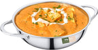 Stainless Steel Wok, Tri-Ply Pan for Stir-Frying, 9.5 Inch Steel Kadhai without Lid, All Clad Cookware For Stews, Sauces, Soups, Saute, Induction Friendly Wok Pan (2.5 Qt / 2.35 Litres)