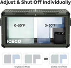 ICECO VL75ProD 12Volt Refrigerator, Dual Zone Portable Fridge with SECOP, 0-50°F, Reversible&Removable Lid, Dual USB 12/24VDC&110-240VAC, Car Refrigerator For Car| With Camping Chair-Camel