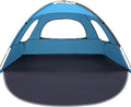 WhiteFang Beach Tent Anti-UV Portable Sun Shade Shelter for 3 Person, Extendable Floor with 3 Ventilating Mesh Windows Plus Carrying Bag, Stakes and Guy Lines (Blue)