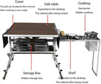 Folding Table Outdoor Camping Mobile Kitchen Portable Tableware Stove Folding Multifunctional Cooker Self- Driving Tour Equipment Folding Picnic Table (Color : A)
