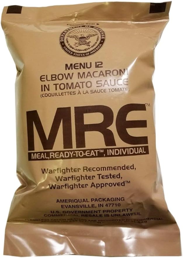 6 Packs Vegetarian Meal Ready to Eat (MRE) Military Issue Field Ration Survival Food