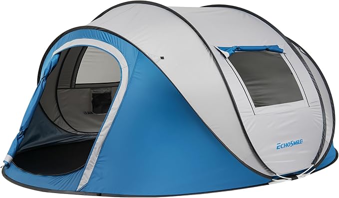 EchoSmile Instant Pop Up Camping Tent, 2/4/6 Person, Easy Setup Tent, Water Resistant Dome, Portable with Carry Bag