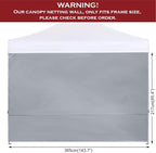 COOSHADE Instant Canopy SunWall 12x12 Canopy SideWall for Pop up Canopy Tent, 1 Pack Sidewall Only, Grey