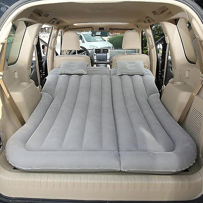 Car Inflatable Mattress for Hyundai Nexo/Aura/ix25/HB20 HB20X Rear Trunk Air Mattress Camping Folding Air Bed Cushion Back Seat Air Sleeping Mattresses,Grey01