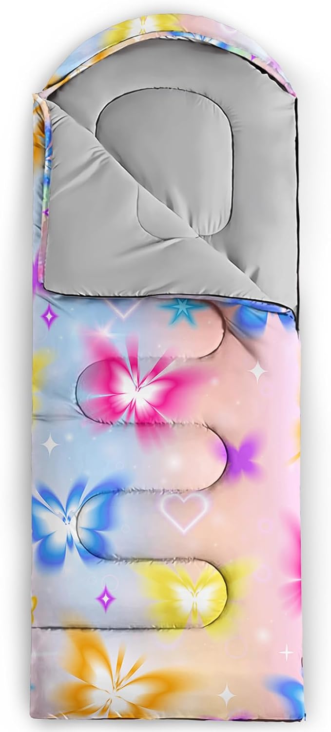 HOSIMA Dear Hunting Pattern Cold Weather Sleeping Bags for Kids Adults,Black Light Weight Waterproof Sleeping Bags for Outdoors Hiking.