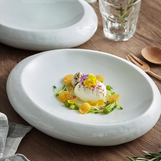 Camping Plates Serve Plate Tray Dinner Plate Creative Tableware Ceramic Commercial Kitchen Tableware Plate Decorative Plate(Small)