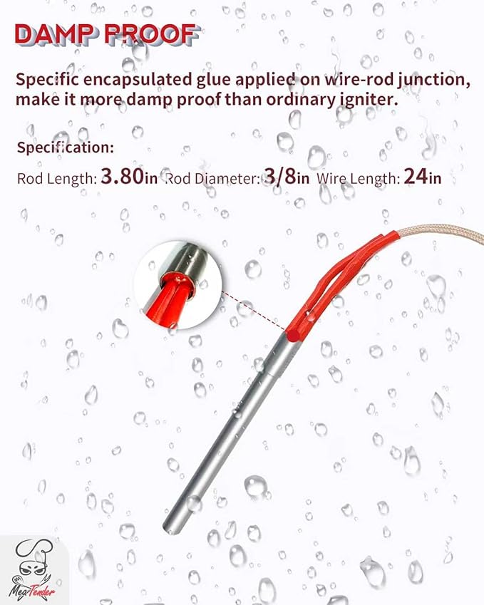 2 PCs of AC Hot Rod/Grill Igniter Replacement, Compatible for Traeger, Pit Boss, Camp Chef, Z Grills Pellet Grill Models