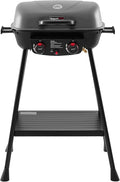 Royal Gourmet GT2003 Portable 2 Burner Propane Gas Grill with Stand and Warming Rack, 2-in-1 Grill Griddle Combo with 17,000 BTUs Output forCamping, Tailgating, Backyard, Gray