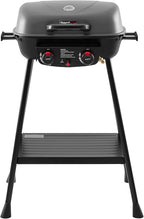 Royal Gourmet GT2003 Portable 2 Burner Propane Gas Grill with Stand and Warming Rack, 2-in-1 Grill Griddle Combo with 17,000 BTUs Output forCamping, Tailgating, Backyard, Gray