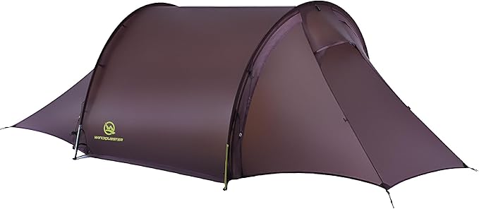 Gale Lite 2 Ultralight 2-Person Tunnel Tent – 2.89 lb, Double Silicone-Coated Fabric, Compact 3-Season Backpacking Shelter – Wine Brown