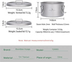 Boundless Voyage Titanium Sealed Lunch Box with Leak-Proof Lid Camping Cookware Lightweight Outdoor Cooking Pot for Backpacking Hiking Picnic & Travel Food Container (Ti2085C/0.9L)