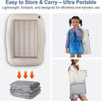 Inflatable Toddler Travel Bed – Portable Toddler Bed with Safety Bumpers, Toddler Floor Bed for Travel, Camping, Sleepovers – Kids Blow Up Bed with Pump & Carry Bag