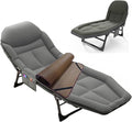 Camping Cot for Adults with Cushion, Portable Folding Cot, 5-Position Chaise Lounge Chair for Outdoor, Camping, Pool, Beach, Patio Relaxation