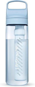 LifeStraw Go Series – BPA-Free Water Filter Bottle for Travel and Everyday use removes Bacteria, parasites and microplastics, Improves Taste, 22oz Icelandic Blue