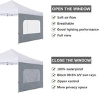 COOSHADE Instant Canopy SunWall 10x10 Canopy SideWall for Pop up Canopy Tent, 1 Pack Sidewall with Mesh Window Only, Grey