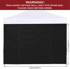 COOSHADE Instant Canopy SunWall 8x8 Canopy SideWall for Pop up Canopy Tent, 1 Pack Door Wall Only, Black