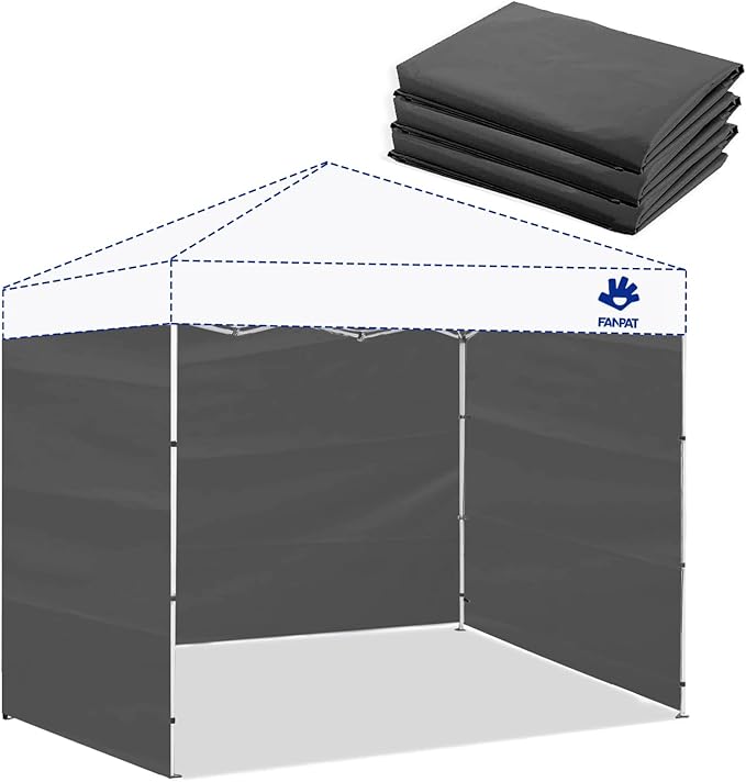 Instant Canopy Tent Sidewalls for 10x10 Pop Up Canopy Waterproof,99% UV Protection，3 Piece Sidewalls, Dusk Gray(3PCS Sidewall Only, Canopy Tent NOT Included)