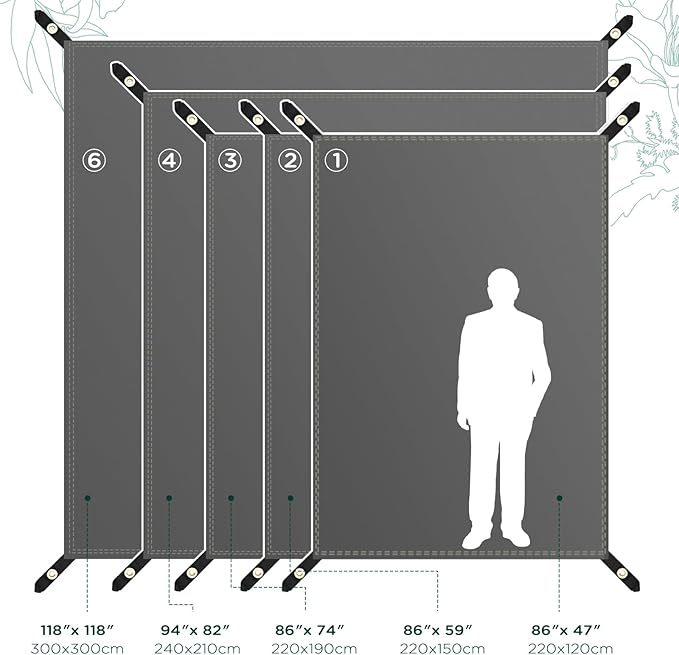 Tent Footprint - Waterproof Camping Tarp, 1-6 Person Tent Floor Saver, PU 3000mm Small Tarp for Hiking, Backpacking, Hammock, Beach, Picnic and Other Outdoor Activities