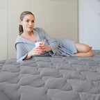 King Mattress Protector Pad Waterproof Quilted, Breathable & Cooling King Size Mattresses Cover Protector Fitted with Deep Pocket Up to 18", (Gray)